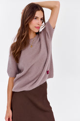 Soft Cappuccino Short Sleeve Sweater